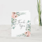 Soft Pastel Waterverf Bloemen Dank u Bedankkaart (Voorkant)