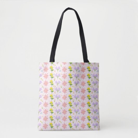  ​Soft Pastel Wildflower Pattern Tote Bag (Devant)