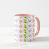 Soft Pastel Wildflower Pattern Two-Tone mug (Devant droit)