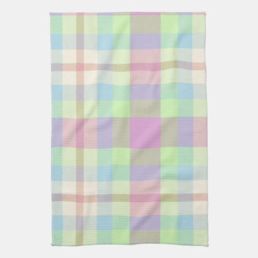 Soft pastels Tartan Theedoek (Verticaal)