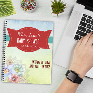 Soft Pastels Waterverf Bloemig Baby shower Notitieboek