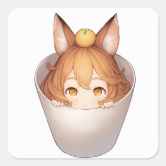 Soft Peaceful Art Vierkante Sticker