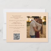 Soft Peach 2 Foto Elegant Script Wedding QR Code Save The Date (Achterkant)