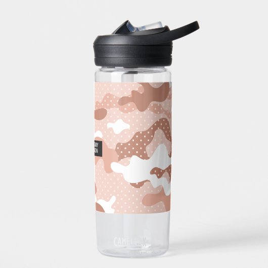 Soft Peach Camouflage Pattern Waterfles (Links)
