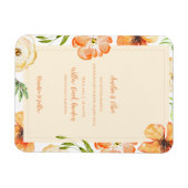 Soft Peach Floral Magnetic Wedding Invitation Magneet (Horizontaal)