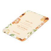Soft Peach Floral Magnetic Wedding Invitation Magneet (Linkerzijde)