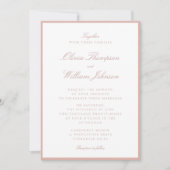 Soft Peach Framed Wedding Invitation (Devant)