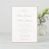 Soft Peach Framed Wedding Invitation Kaart (Staand voorkant)