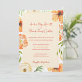 Soft Peach Garden Meadow Floral Wedding Invitation (Debout devant)
