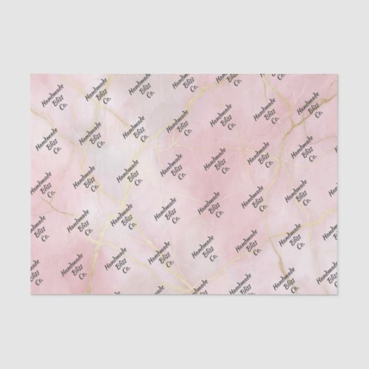 Soft Peach Gold Marble Tissuepapier (Voorkant)