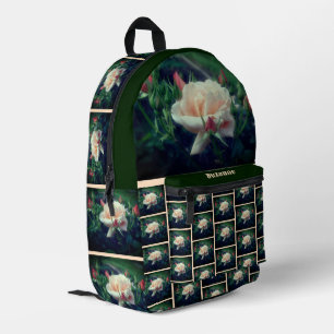 Soft Peach Roos Flower Natuur gepersonaliseerd Bedrukte Rugzak