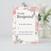 Soft Peach Spring Garden Wedding RSVP (Debout devant)