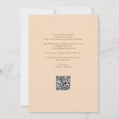 Soft Peach Wedding Photo Elegant Script QR-code Save The Date (Achterkant)