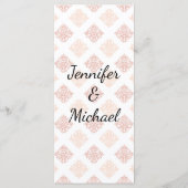 Soft Peachy Blush Damask Menu (Achterkant)