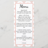 Soft Peachy Blush Damask Menu (Voorkant)