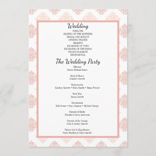 Soft Peachy Blush Damask Programma (Achterkant)