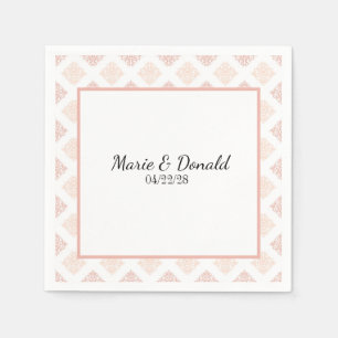 Soft Peachy Blush Damask Servet