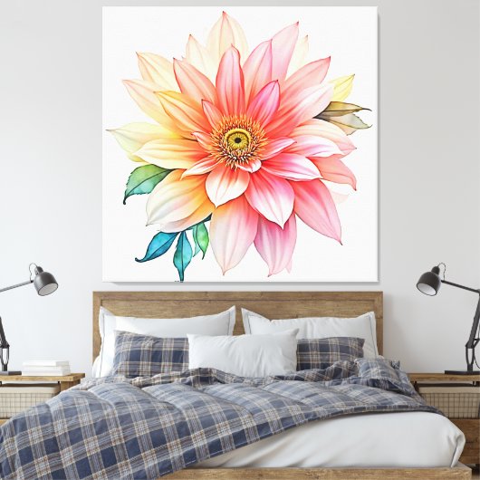 Soft Petal Abstract Bloom Design Canvas Afdruk (Insitu (Slaapkamer))