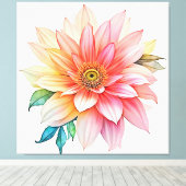 Soft Petal Abstract Bloom Design Canvas Afdruk (Insitu (Houten vloer))