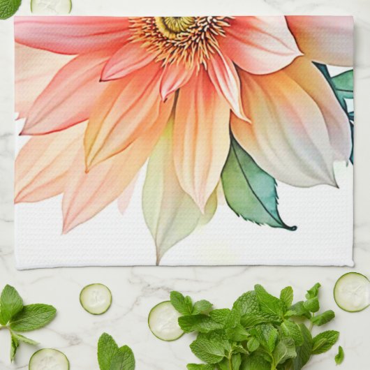 Soft Petal Abstract Bloom Design Theedoek (Gevouwen)