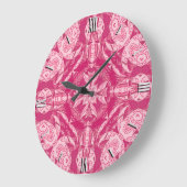 Soft Pink Abstract Floral Mandala Pattern Grote Klok (Hoek)