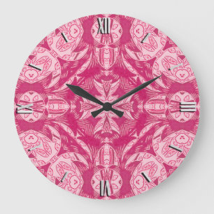 Soft Pink Abstract Floral Mandala Pattern Grote Klok