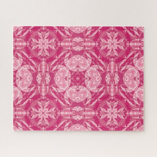 Soft Pink Abstract Floral Mandala Pattern Legpuzzel (Horizontaal)