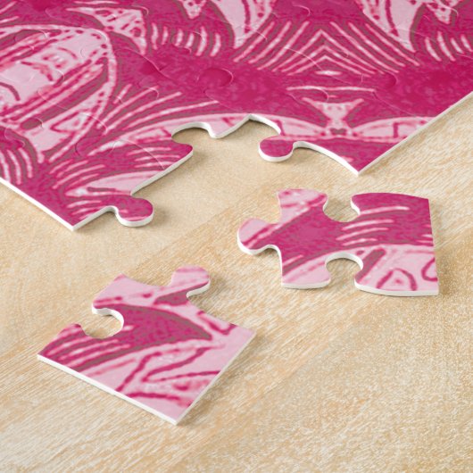 Soft Pink Abstract Floral Mandala Pattern Legpuzzel (Zijkant)