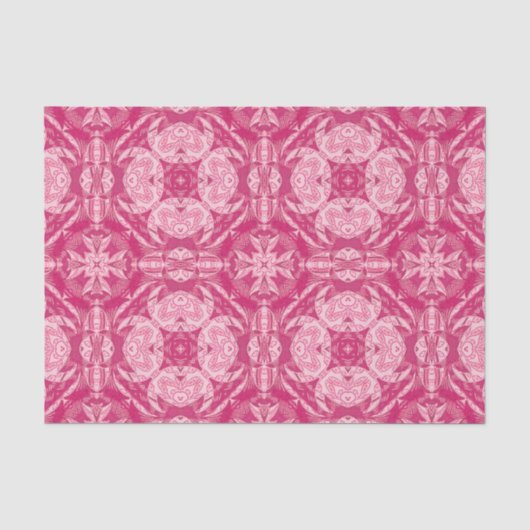 Soft Pink Abstract Floral Mandala Pattern Tissuepapier (Voorkant)