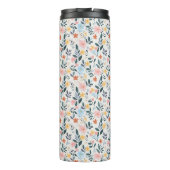 Soft Pink Blue Ditsy Flower Print Thermosbeker (Achterkant)