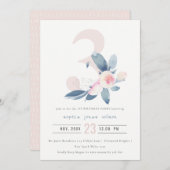 SOFT PINK BLUSH BLUE FLORAL 3RD OM HET EVEN WELKE  KAART (Voorkant / Achterkant)