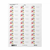 SOFT PINK BLUSH ROOS WATERVERF FLORAL ADRES ETIKET (Full Sheet)