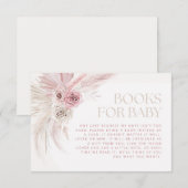 Soft Pink Boho Arch Boeken voor Baby Informatiekaartje (Voorkant / Achterkant)