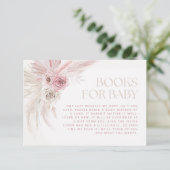 Soft Pink Boho Arch Boeken voor Baby Informatiekaartje (Staand voorkant)