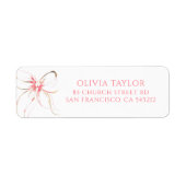 Soft Pink Bow Baptism Etiket (Voorkant)