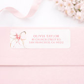 Soft Pink Bow Baptism Etiket