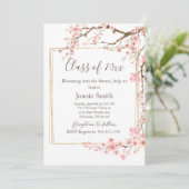 Soft Pink Cherry Blossom Graduation Kaart (Staand voorkant)