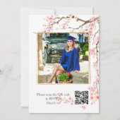 Soft Pink Cherry Blossom Graduation Kaart (Achterkant)