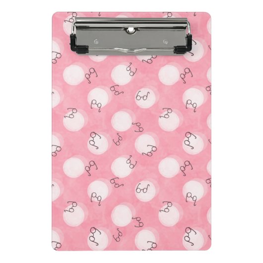 Soft Pink Cute Pattern – Minimal Aesthetic Polka Mini Klembord (Voorkant)