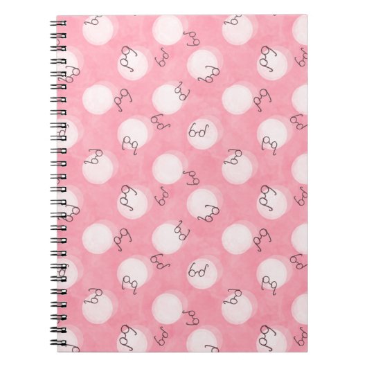 Soft Pink Cute Pattern – Minimal Aesthetic Polka Notitieboek (Voorkant)