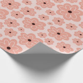 Soft Pink Daisy Floral Cadeaupapier (Hoek)