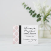 Soft Pink Damask Business Client Loyalty Cartes (Debout devant)