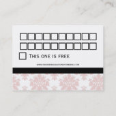 Soft Pink Damask Business Customer Loyalty Kaarten (Achterkant)