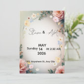 Soft Pink Elegant Wedding Invitation (Debout devant)
