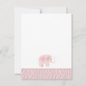 Soft Pink Elephant Baby shower Invitation Kaart (Achterkant)