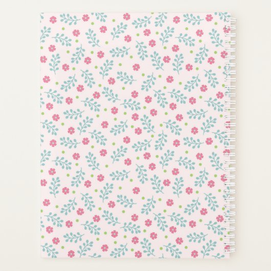 Soft Pink Floral Framed Pink Bow Custom Name (Dos)