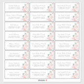 Soft Pink Flowers Gastenaam Adresetiketten Sticker (Vel)