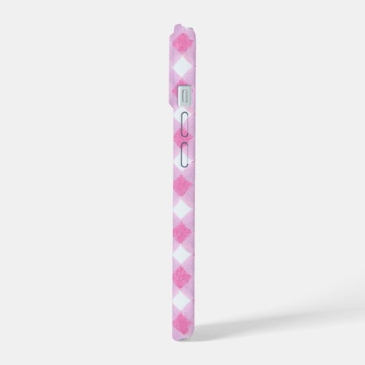 Soft Pink Gingham Check Pattern Phone Case (Côté gauche)