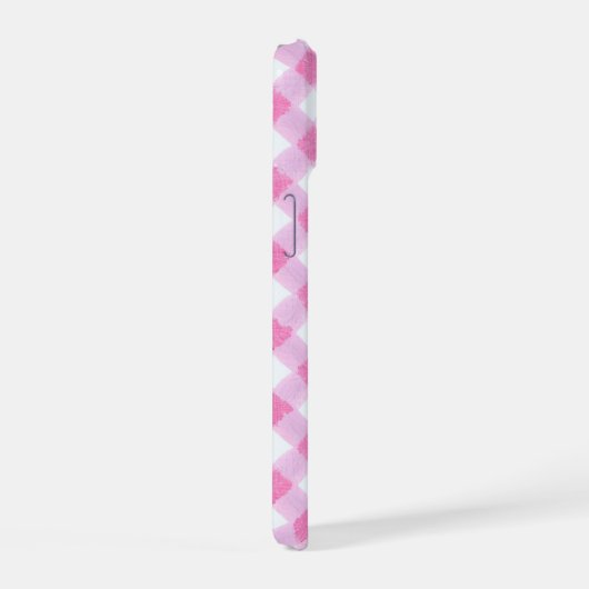 Soft Pink Gingham Check Pattern Phone Case (Côté droit)