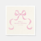 Soft Pink Hand Drawn Bow Vrijgezellenfeest Servet (Voorkant)